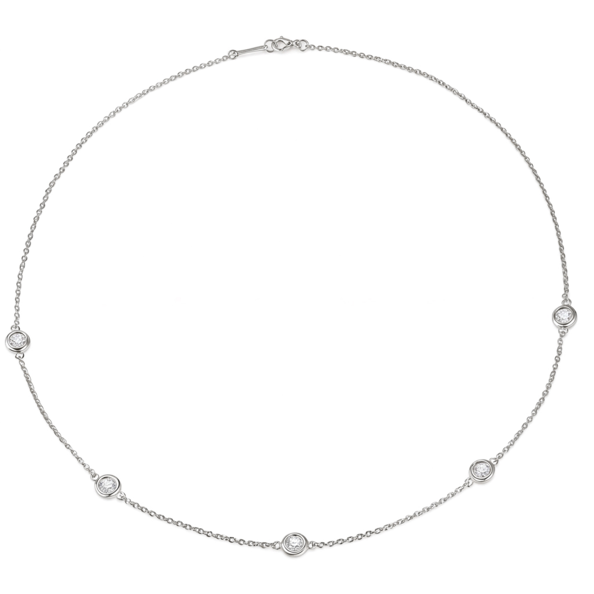 Circa - Collar de moissanita con engaste en bisel y eslabones ajustables