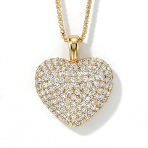 Serenade - Colgante de moissanita en forma de corazón con pavé