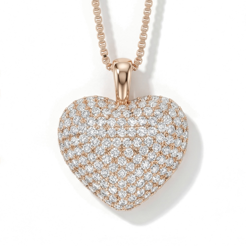 Serenade - Colgante en forma de corazón con pavé de moissanita