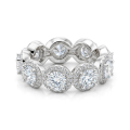 Allegra - Anillo de eternidad de moissanita con halo y piedras secundarias