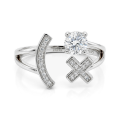 Lexis - Anillo De Moissanita Con Diseño Pavé De Cruz Y Media Luna