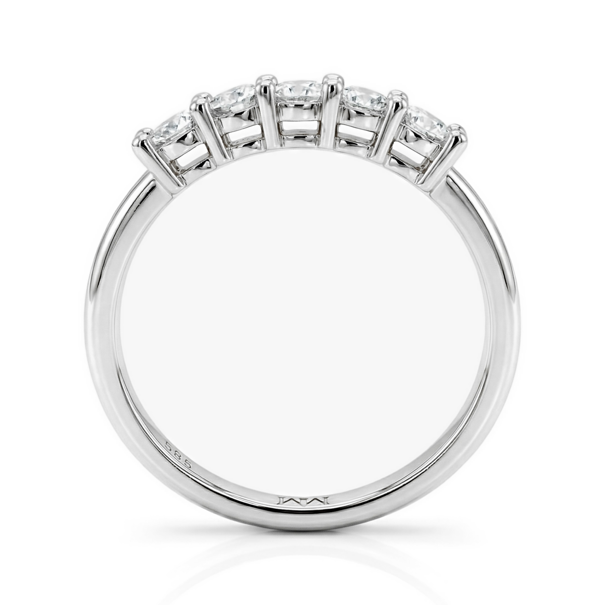 Quintella - Anillo de aniversario de moissanita de 5 piedras
