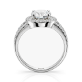 Regalyn - Anillo de compromiso de moissanita con halo y diseño de doble brazo