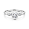 Affection - Anillo de Compromiso con Moissanita de Talla Corazón y Aro Entrelazado