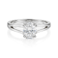 Grace - Anillo de Moissanita de Talla Oval con Doble Brazo