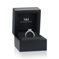 Venette - Anillo de compromiso de moissanita con piedras laterales en pavé