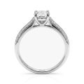 Venette - Anillo de compromiso de moissanita con piedras laterales en pavé