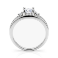 Seraphis - Anillo de compromiso de moissanita con piedras laterales