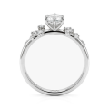  Aurora - Anillo de moissanita con piedras laterales minimalistas