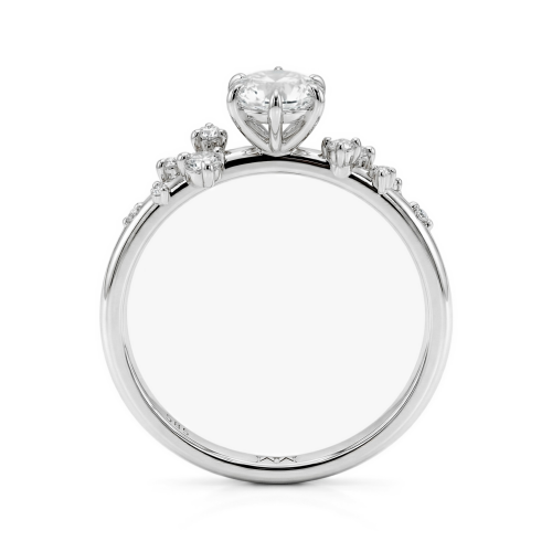 Aurora - Anillo de moissanita con piedras laterales minimalistas
