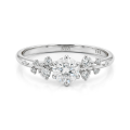  Aurora - Anillo de moissanita con piedras laterales minimalistas
