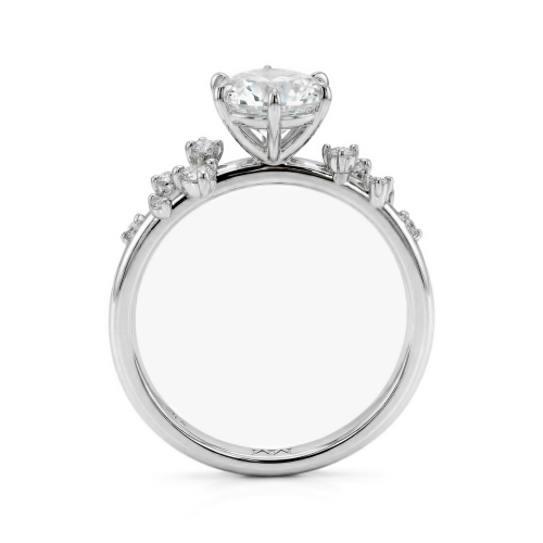 Aurora - anillo de moissanita con piedras laterales de estilo minimalista