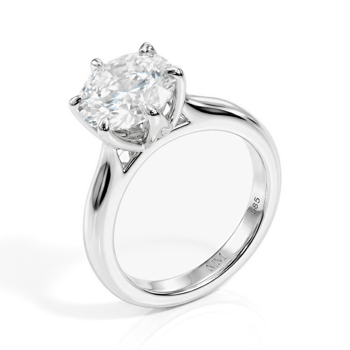 Yulia - Anillo solitario de moissanita con engaste tulipán