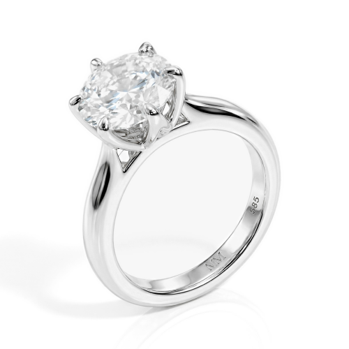 Yulia - Anillo Solitario de Moissanita con Engaste de Tulipán