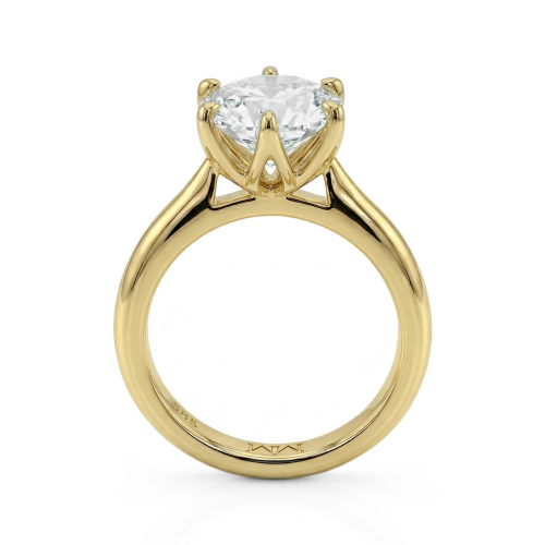 Yulia - Anillo solitario de moissanita con engaste de tulipán