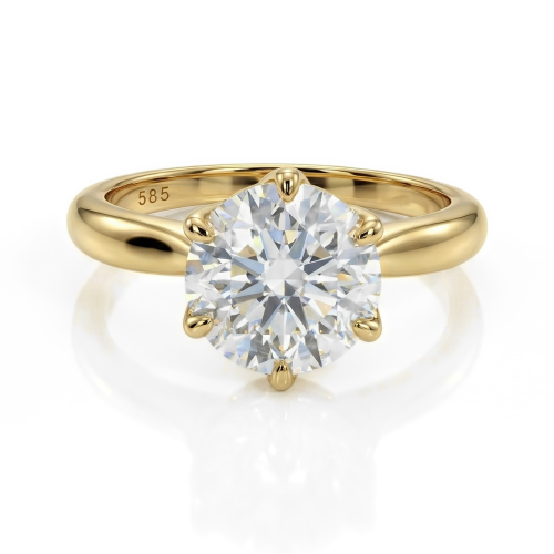 Yulia - Anillo solitario de moissanita con engaste de tulipán