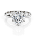 Yulia - Anillo solitario de moissanita con engaste tulipán