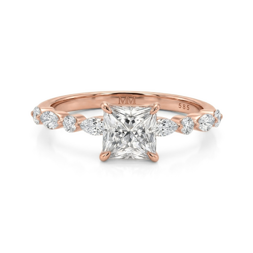 Ava - anillo de moissanita de talla princesa
