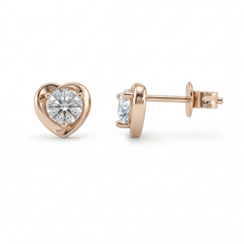 Luster – pendientes de botón de moissanita de talla corazón