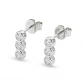 Tri-Bezel - Pendientes de botón de moissanita con engaste en bisel