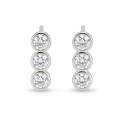 Tri-Bezel - Pendientes de botón de moissanita con engaste en bisel