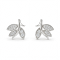 Pavé Leaves - Pendientes de botón de moissanita