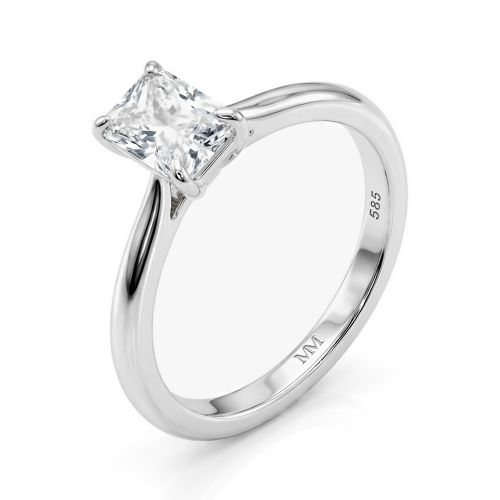 Lustra – Anillo Solitario de Moissanita de Talla Radiante