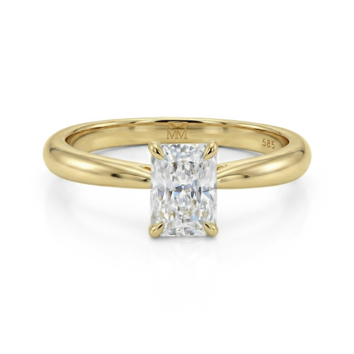 Lustra – Anillo solitario de moissanita de talla radiante