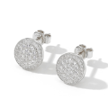 Round Clusters - Pendientes de botón de moissanita con engaste pavé