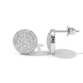 Round Clusters - Pendientes de botón de moissanita con engaste pavé