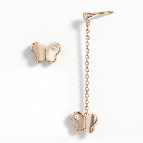 Butterfly Drops - Pendientes colgantes de moissanita