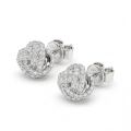 Cluster Spheres - Pendientes de Botón de Moissanita con Engaste Pavé