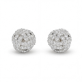 Cluster Spheres - Pendientes de Botón de Moissanita con Engaste Pavé