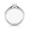 Sophia anillo - Anillo de compromiso de moissanita con piedras laterales en pavé