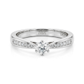 Sophia anillo - Anillo de compromiso de moissanita con piedras laterales en pavé
