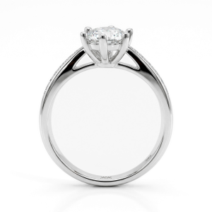Sophia - anillo de compromiso de moissanita con piedras laterales en pavé