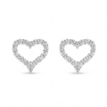 Corazon - Pendientes de botón de moissanita con engaste pavé en forma de corazón