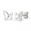 Butterfly Beauty - Pendientes de botón de moissanita