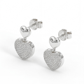 Hearts of Pavé - Pendientes colgantes de moissanita con engaste pavé