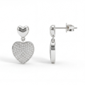 Hearts of Pavé - Pendientes colgantes de moissanita con engaste pavé