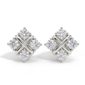 Moissanite Quadrants - Pendientes de botón de moissanita