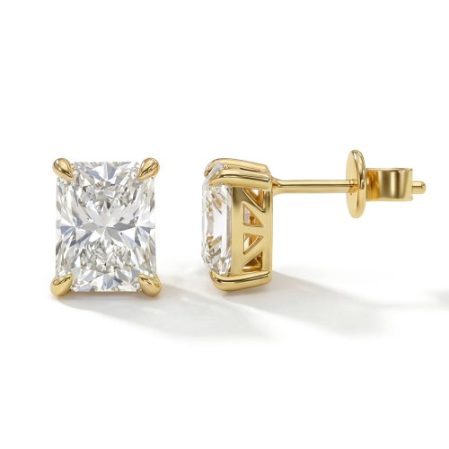 Lustrine - Pendientes de botón de moissanita de talla radiante