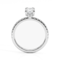 Astra - Anillo de moissanita con piedras laterales en pavé y halo oculto