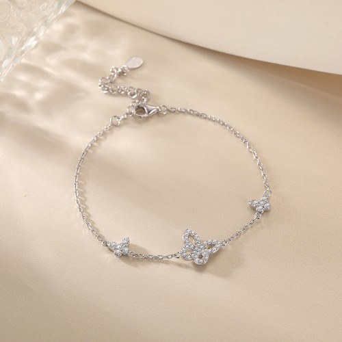 Orchidea - Pulsera de moissanita de talla marquesa con motivos florales