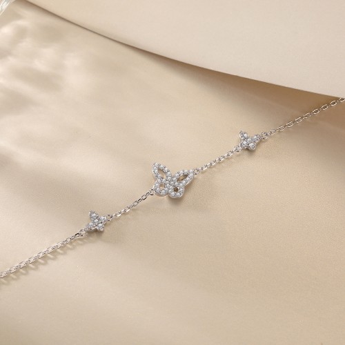Orchidea - Pulsera de moissanita de talla marquesa con motivos florales