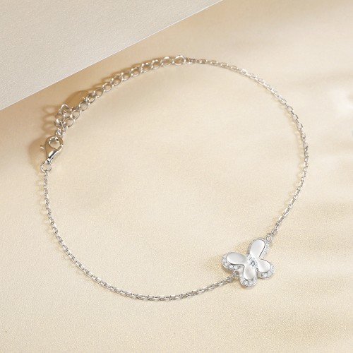 Bloomique - Pulsera floral con charms de moissanita y destellos