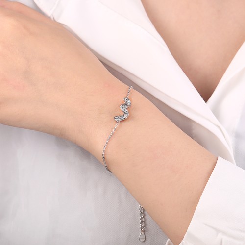 Serpentine - Pulsera de infinito de moissanita con pavé