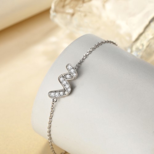 Serpentine - Pulsera de infinito de moissanita con pavé