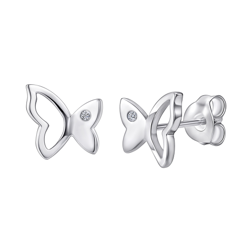 Butterfly Beauty - Pendientes de botón de moissanita