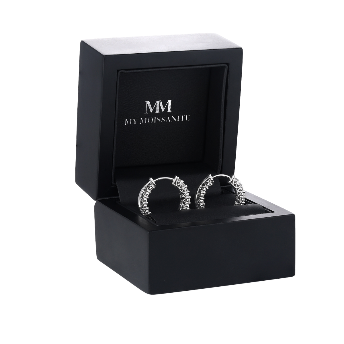 Pristine - Pendientes de aro huggie pequeños de moissanita
